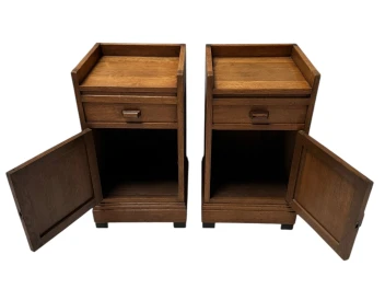Two Art Deco Modernist Nightstands or Bedside Tables, 1920s